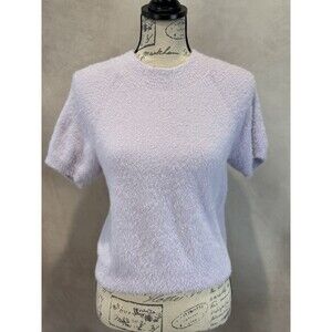 Anthropologie Pilcro Mock-Neck Eyelash Baby Knit Tee Lavender Size M